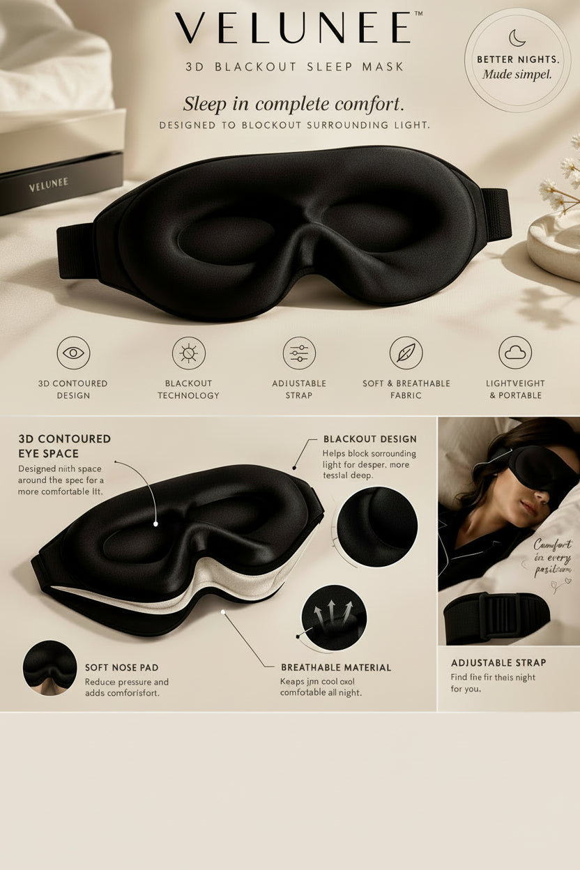 3D Blackout sleep mask